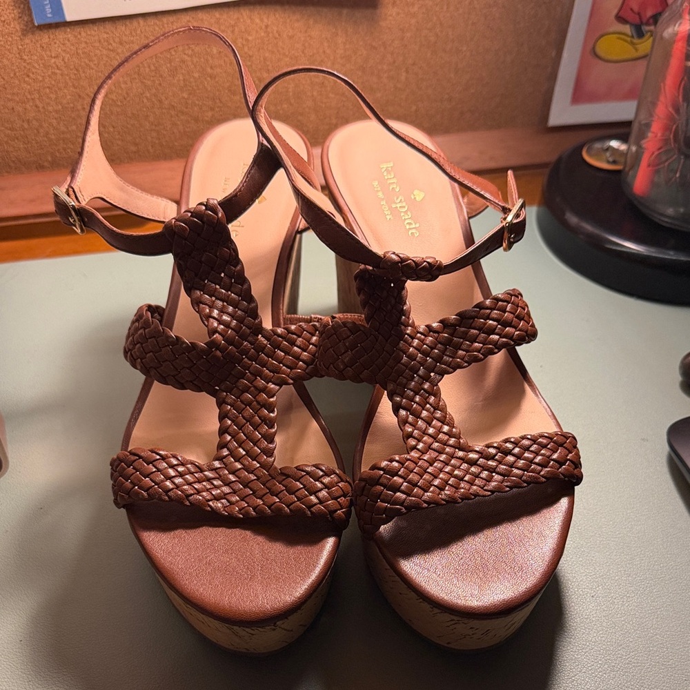 Kate Spade Tan Woven Sandals